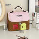 Cute cartoon house cosmetic bag portable ins storage bag travel handbag multifunctional toiletry bag Berry Gardenia