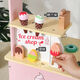 
Playhouse wooden concession candy car shopping baby automatic ice cream vending machine toy mobile ice cream car ice cream car blue