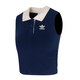 
Adidas Clover Vest Women's Summer New High-waist Short Sportswear Lapel Breathable Casual Sleeveless T-shirt KE3893 Deep Indigo Breast Pad S-34