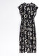
TONSON BEAUTY [Selected Silk] New summer high-end fashion letter printed short-sleeved dress waist-hugging temperament slimming skirt Black-JC-719 M 90-105Jin [Jin equals 0.5 kg]