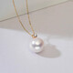 DRJEFUN high-end 8K gold large dot perfect round freshwater pearl pendant Princess Diana style female pearl necklace pendant temperament 18K yellow 10-11mm