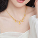 
Luk Fu Jewelry Light and Shadow Gold Foot Gold Silk Gold Lace Water Drop Gold Necklace Set Chain Gift Priced GJGTBN0029 9.43 grams (including labor cost 1,424 yuan)