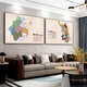 Primer concepto de la sala de estar Pintura de decoración de la sala Sofá Muro de la pared China Mapa del mundo Mapa colgante Mapa del mapa Biblioteca dormitorio Shandong Provincia 150100cm Versión horizontal Noble Black Frame de moda y versátil