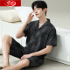 Pajamas para hombres de Langsha para el verano delgada 20 nuevos pantalones cortos de manga corta para niños pueden usar traje de ropa casera de gran tamaño 6625 Modelo M de hombres estándar (alto 165100 Jin [Jin es igual a 0,5 kg])