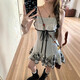 Running Sisters Runaway Sisters Real Shot 2025 Summer Corean Version de la série Sequin Hollow Strap Suspender Robe Design Long Jirt Suit Femme Top 9902 S