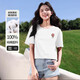 220G reines Baumwoll 2025 Gletscherblaues Kurzarm T-Shirt für Frauen im Sommer T-Shirt Sweet Student Top B701yl 1699 Weiß 2xl