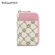 WILLIAMPOLO Candy Color Women's Small Card Bag Short Zipper Coin Wallet Fresh Business Card Clip 520 Gifts to Girlfriend Milk Green (20 Card Slots)