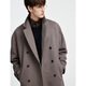 GIOVANNI VALENTINO autumn and winter woolen woolen coat men's mid-length temperament large lapel loose British style woolen coat L