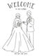 Yusenyi Cartoon Wedding Simple Drawing Hand-painted Wedding Photo Wedding Invitation Sugar Box Sticker Customized Q Version Image LOG Line Half Body Single