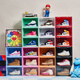 Ling Yuxun acrylic transparent shoe box magnetic macaron multi-color side opening anti-oxidation display wall dustproof AJ storage box shoe wall B style rouge powder 12 pieces 36x28x22cm