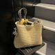 Bolsa tejida de paja de estilo perezoso para mujeres en verano 2025 New Seaside Vacation Bags Versátil