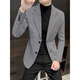 NJSkakw Suit Men de l'âge moyen et des jeunes combinaisons de jeunes hommes pour le printemps et l'automne Veste décontractée Slim Fit Plaid Single Mino 866 Houndstooth-Black and White Plaid 3XL 190 / 104A Recommandé 170-185jin [Jin est égal à 0,5 kg]