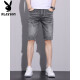 Playboy (Playboy) Pantalones cortos de mezclilla de alta gama de alta gama Menora delgada de lavado de alambre de tendencia de cinco puntos de moda versátil elástica de mediano tamaño mediano Men 867-1 Black Grey 28 (2 pies 1)