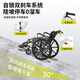 Dihu three-fold manual wheelchair for the elderly, lightweight travel trolley, foldable and portable for the elderly
