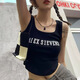 美式小吊带背心女夏季针织无袖遮副乳运动内搭辣妹外穿bm短款上衣 白色 M 【100-130斤】
