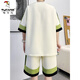 Woodpecker (Tucano) Freizeitanzug Herren Sommer Trendy Ice Seide Sport kurzärmelige Shorts Herrenanzug ein Set mit gutaussehenden Teenagern-Kleidern 10909-dt681 m weißer Anzug L 175 (Empfohlen 120 ~ 145jin [Jin gleich 0,5 kg]))