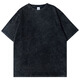 American High Street Trendy Marke kurzärmeligte T-Shirt Herren Sommer Retro Trendy Casual Waschen Old Halfärmel Nische hübsches T-Shirt [reines Baumwollwaschen] X1381-Black 4xl