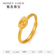 HoneyGold jewelry gold ring ancient method Fu gold ingot live ring HGH1697 labor cost 160Y 3.20g