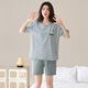 Yalu neuer Sommer reiner Baumwollpyjamas für Frauen rund Hals Kurzarm Shorts Home Kleidung Sommer dünne Cartoon Girl -Baumwollanzug 9853 m