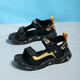 Boys' sandals 2025 new Korean style summer baby and children's non-slip soft bottom beach shoes for middle and large children 199-black and white 40 (inner length 25cm)