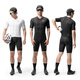 
Rock Brothers Cycling Clothes Top Short Sleeve Men's Mountain Road Bike Clothes Diamond/Early Night Black XL