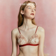 CREME SUCremeSu shimmer 2.0 triangular cup petal embroidery French lace underwear removable coaster thin bra