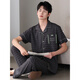 AIMU Meigui Pajamas Men's Summer Cotton Panton à manches courtes à manches courtes grandes taille Plus Fat Plus taille d'été Lycra Coton Coton Half-Mared Clothing Set 5009 (95 Coton + 5 Spandex) M (hauteur 165-170 poids 100-120)