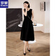 Romon Elegant Classic Black Hepburn Robe élégante Robe élégante Sans manches noires robe naia acétate Robe Femme Black L Recommandé 108-116