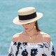 Mr DUCK star's same style, light luxury, extra fine hand-woven straw hat for women, French style flat top hat, multi-size hat