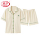 Langsha Light Luxury Paar Pyjamas Sommer reines Baumwoll Short Sleeve Shorts Einfache Strickjacke kann Männer für Frauen zu Hause tragen. X12701-12801# M Frauenstil: