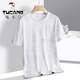 T-shirt à manches courtes à manches courtes pour hommes en été cool Nouvelle glace en soie à manches à manches à manche à manches pour hommes lâches, absorbant en sueur et top respirant BJZ826 Gray XL environ 125-140jin [Jin est égal à 0,5 kg]