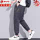 Piercadan Ice Seidenhose Herren Sommer regelmäßig lose Bindfuß Arbeitspeurung Neun-Punkte-Sport-Casual-Hosen Trendy Marke Vielseitige Männer dunkelgrau M 85 bis 100 Jin [Jin gleich 0,5 kg]