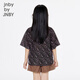 Jnby by JNBY Jiangnan Buyi children's short-sleeved shirt H-shaped cotton printed poplin loose summer boys and girls 1P6211570 090/black colorful mixed color 160 cm