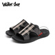 Walker Shop凉鞋男2025新款拖鞋男士凉拖鞋外穿夏季沙滩鞋潮流一字拖防滑拖鞋 黑色 41