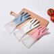 Household bathroom waterproof warm gloves for women durable laundry household rubber housework gradient gloves 1 pair random colors