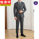 Hengyuanxiang high-end business formal wear men's slim-fit suit suit British Korean style wool workplace casual fashion suit new style dark gray M suit pants 29