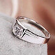 Pt950 platinum men's ring platinum diamond moissanite ring diamond ring ring ring for boyfriend's birthday gift light luxury four-claw smooth men's ring 1 carat size 21