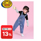 G.DUCKKIDS baby denim overalls for spring and autumn boys and girls thin open style cute children's style baby soft jeans blue girls letter 100 can be opened crotch