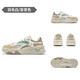 361 Chaussures pour femmes, semelles épaisses Chaussures blanches, chaussures de haut bas pour femmes, Nouvelle maille en maille légère de sports élastiques doux chaussures décontractées 6621 Feather blanc / abricot marron 6621 40