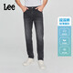 Lee25 spring and summer new product 723 slim mid-waist straight and thin black gray men's jeans cool pants black gray 32