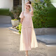 SGJ Luxury Brand Kleid für Frauen 2025 Sommer Neues französisches Retro-Modeperament süß und frischer Rock Aprikosenfarbe L (106-115jin [Jin gleich 0,5 kg]))