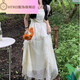 HTKD ESCAPED PRINCESS Vestido 2024 Nuevo diseño de vestido de novia de primavera de manga corta Sentí que la cintura abrazan el primer amor Gentle White Moonlight Off-White Vestido único M 100-110Jin [Jin iguala 0.5 kg]