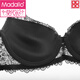 Modal European und American Summer Women's Deep V BH sexy Spitze sammeln BH Top Dünne Boden Dicke Dessous Set Black Hautton 85c