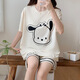 PAJAMAS XUSHANSI POUR LES FEMMES EN SUMBRE SUMPRE CARIRE À LORS À LOBLE CHIM SUMBRE SUMBRE SUMBRE Le style mignon peut être porté à l'extérieur de la maison 679 Green Dinosaur M suggère 80-90jin [Jin est égal à 0,5 kg]