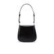 PRADA shoulder bag for women to wear as a handbag, wear as a crossbody, fashionable, versatile, exquisite and portable, curved design, tilted configuration, black, one size fits all