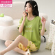 Modal pajamas for women, summer short-sleeved pure cotton two-piece set, summer Korean style loose fresh student spring and summer thin home clothing G6630 short-sleeved XL women--