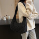 Yunduo Puff Bag Women's 2025 New Fashion Summer Shoulder Bag Niche Ins Fashionable and Versatile Commuter Underarm Bag Black