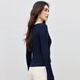 Shandubila wool fake two-piece sweater for women in autumn with contrasting color splicing polo collar slim stretch top