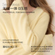 Xiangying Sheep Wool + Cashmere Yellow V-neck Sweater Women's 2025 Winter New Lazy Style Knitted Top Yellow XL 170/92A/125-140Jin Jin equals 0.5 kg