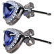 Fat Donglai Quality Tanzanite Earrings S925 Silver Plated 18 Women's Simple Fashionable Blue Gemstone Earrings